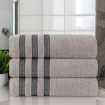 Superior Brea Zero Twist Cotton Ribbed Geometric Bath Towel Set of 3
