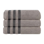 Superior Brea Zero Twist Cotton Ribbed Geometric Bath Towel Set of 3