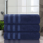 Superior Brea Zero Twist Cotton Ribbed Geometric Bath Towel Set of 3