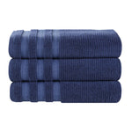 Superior Brea Zero Twist Cotton Ribbed Geometric Bath Towel Set of 3