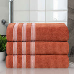 Superior Brea Zero Twist Cotton Ribbed Geometric Bath Towel Set of 3