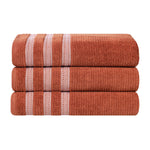 Superior Brea Zero Twist Cotton Ribbed Geometric Bath Towel Set of 3