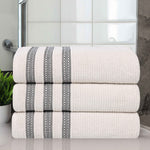 Superior Brea Zero Twist Cotton Ribbed Geometric Bath Towel Set of 3