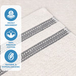 Superior Brea Zero Twist Cotton Ribbed Geometric Bath Towel Set of 3