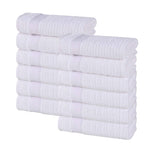 Brea Zero-Twist Cotton Ribbed Face Towel Set 12 Piece