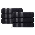 Zero Twist Cotton Ribbed Hand Towel Set 6-Piece - Brea