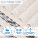 Zero Twist Cotton Ribbed Hand Towel Set 6-Piece - Brea