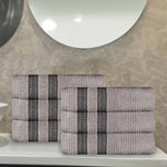 Zero Twist Cotton Ribbed Hand Towel Set 6-Piece - Brea