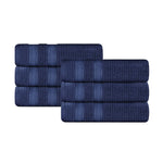 Zero Twist Cotton Ribbed Hand Towel Set 6-Piece - Brea