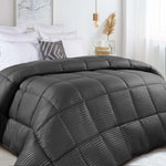 Superior Microfiber Down Alternative Medium Weight Striped Comforter