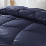 Superior Microfiber Down Alternative Medium Weight Striped Comforter