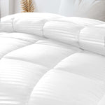 Superior Microfiber Down Alternative Medium Weight Striped Comforter