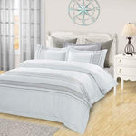 100% Cotton Embroidered Geometric Duvet Cover Set
