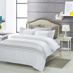 100% Cotton Embroidered Geometric Duvet Cover Set