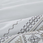 100% Cotton Embroidered Geometric Duvet Cover Set