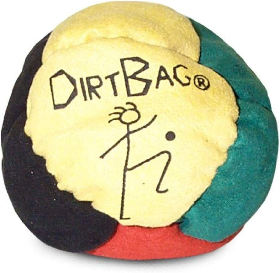 Dirtbag Footbag 8-Panel Synthetic Suede and Sand Filled Hacky Sack Footbag | Yellow/Black/Green/Red (PN: 1711)