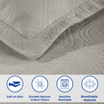 Lightweight Cotton Bedspread Sets 3-Piece Celtic Circle Jacquard Matelassé
