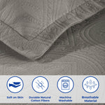 Lightweight Cotton Bedspread Sets 3-Piece Celtic Circle Jacquard Matelassé