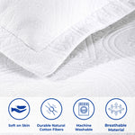 Lightweight Cotton Bedspread Sets 3-Piece Celtic Circle Jacquard Matelassé