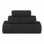 Superior Chevron Zero Twist Cotton Jacuqard 3 Piece Towel Set