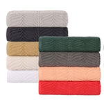 Superior Chevron Zero Twist Cotton Jacuqard 3 Piece Towel Set