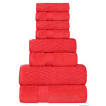 Superior Chevron Zero Twist Solid Jacquard Cotton 8 Piece Towel Set