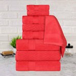 Superior Chevron Zero Twist Solid Jacquard Cotton 9 Piece Towel Set