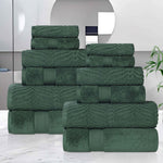 Superior Chevron Zero Twist Solid Jacquard Cotton 12 Piece Towel Set