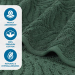 6 Piece Towel Set Zero Twist Cotton Chevron Jacquard Towels