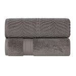 Chevron Zero Twist Solid Jacquard Cotton Bath Sheet Set of 2