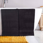 Chevron Zero Twist Solid Jacquard Cotton Bath Sheet Set of 2