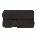 Chevron Zero Twist Solid Jacquard Cotton Bath Sheet Set of 2