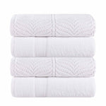 Zero Twist Cotton Solid and Jacquard Bath Towel Set of 4