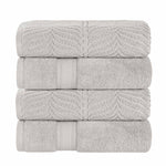 Zero Twist Cotton Solid and Jacquard Bath Towel Set of 4