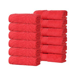 Superior Chevron Zero Twist Solid Jacquard Cotton Washcloth Set of 12