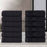 Superior Chevron Zero Twist Solid Jacquard Cotton Washcloth Set of 12