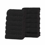 Superior Chevron Zero Twist Solid Jacquard Cotton Washcloth Set of 12