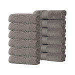 Superior Chevron Zero Twist Solid Jacquard Cotton Washcloth Set of 12