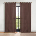 Classic Modern Solid Room Darkening Blackout Curtain Panels, Set of 2