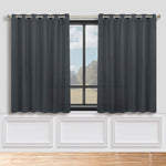 Classic Modern Solid Room Darkening Blackout Curtain Panels, Set of 2