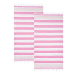 Coastal Resort Stripe Fouta Cotton Beach Towel Set of 2 Piece