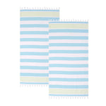 Coastal Resort Stripe Fouta Cotton Beach Towel Set of 2 Piece