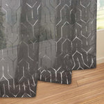 Cormac Printed Geometric Trellis Sheer Curtain Set of 2 Panels
