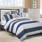 100% Cotton Nautical Stripe Duvet Cover Set