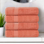 4 Piece Cotton Bath Towel Set Highly Absorbent Quick Dry Eco Friendly