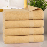 4 Piece Cotton Bath Towel Set Highly Absorbent Quick Dry Eco Friendly