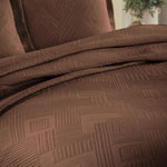 Lightweight Cotton Bedspread Sets 3-Piece Geometric Fret Jacquard Matelassé