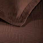 Lightweight Cotton Bedspread Sets 3-Piece Geometric Fret Jacquard Matelassé