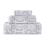 Superior Cotton Modern Geometric Jacquard Plush 3 Piece Towel Set