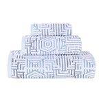 Superior Cotton Modern Geometric Jacquard Plush 3 Piece Towel Set